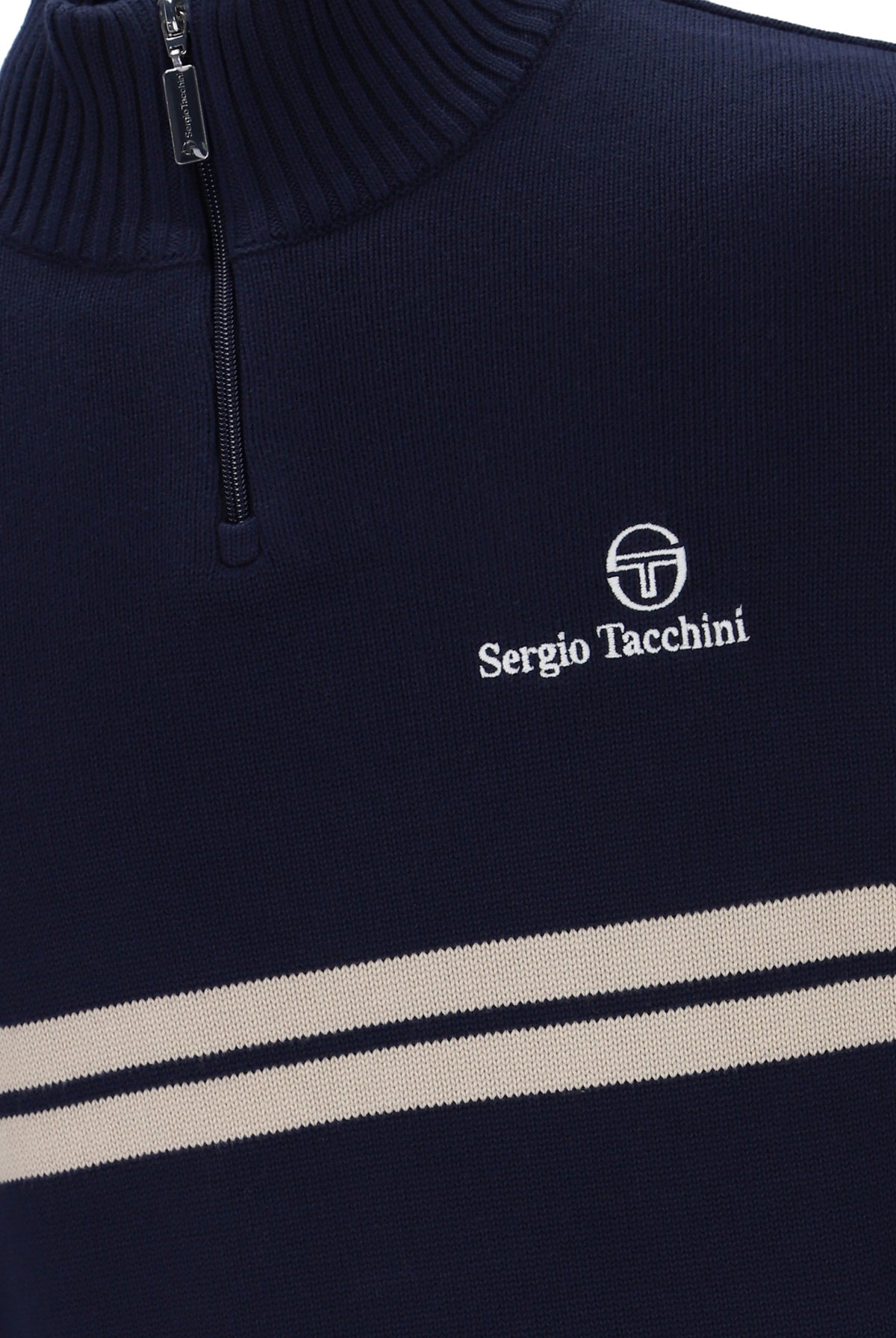 Sergio Tacchini New Dallas 1/4 Zip Knitted Top Maritime Blue / Peyote