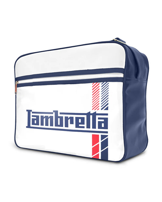 Lambretta Men's T20076 Racing Stripe Flight Bag White