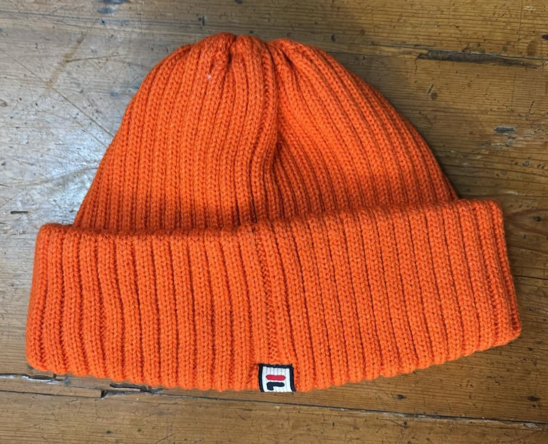 Fila Vintage Men's FHXF2214 Classic Watchman Chunky Knit Turn Up Beanie Hat Mandarin