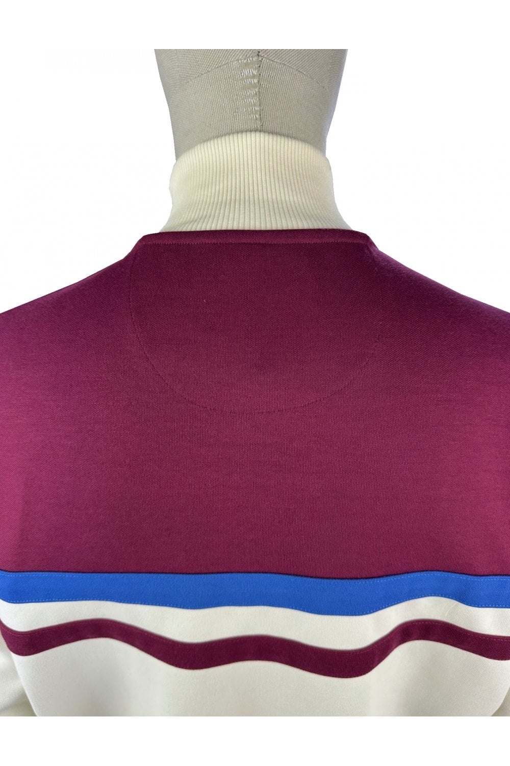 Trojan Records Men's TR9000 Panel Stripe Track Top Ecru