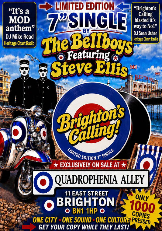 The Bellboys Featuring Steve Ellis - Brighton Calling - 7" Vinyl SIGNED
