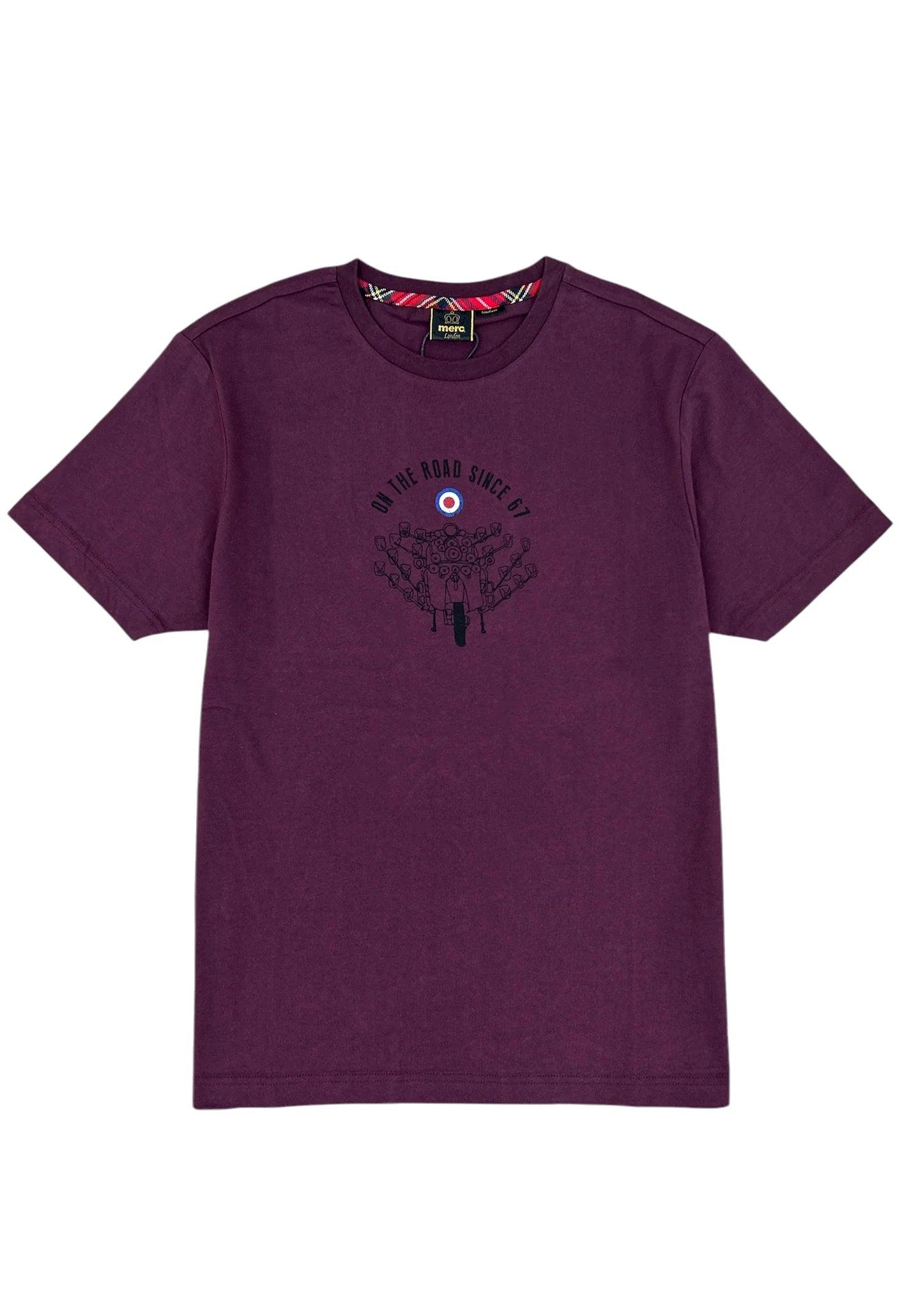 Merc Men's Crane Crew Neck T Shirt Deep Red