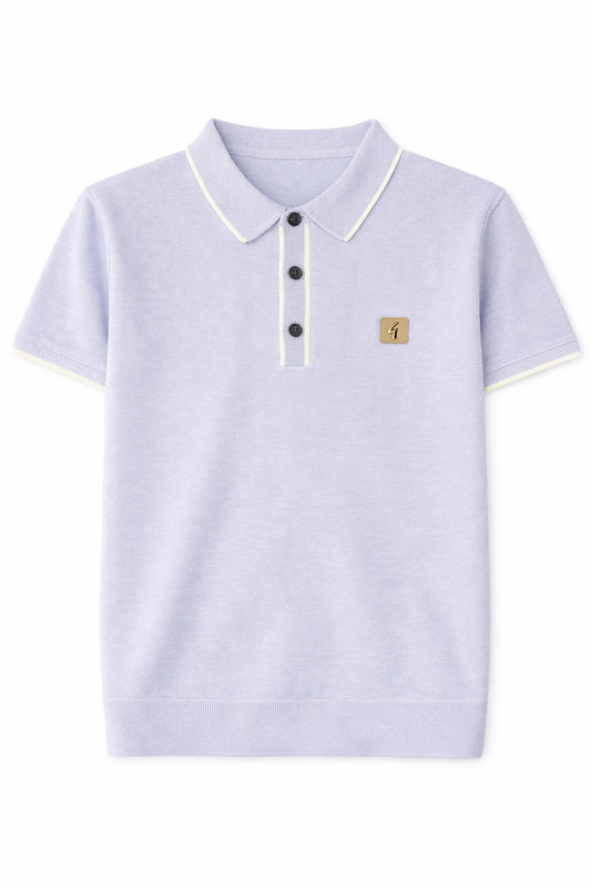 Gabicci Vintage Men's V56GM08 Lineker Tipped SS Polo Shirt Heather