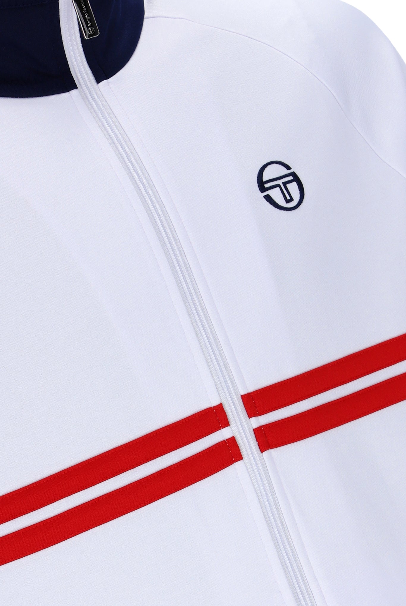 Sergio Tacchini Men's Dallas Track Top White / Maritime Blue / Adrenaline Rush