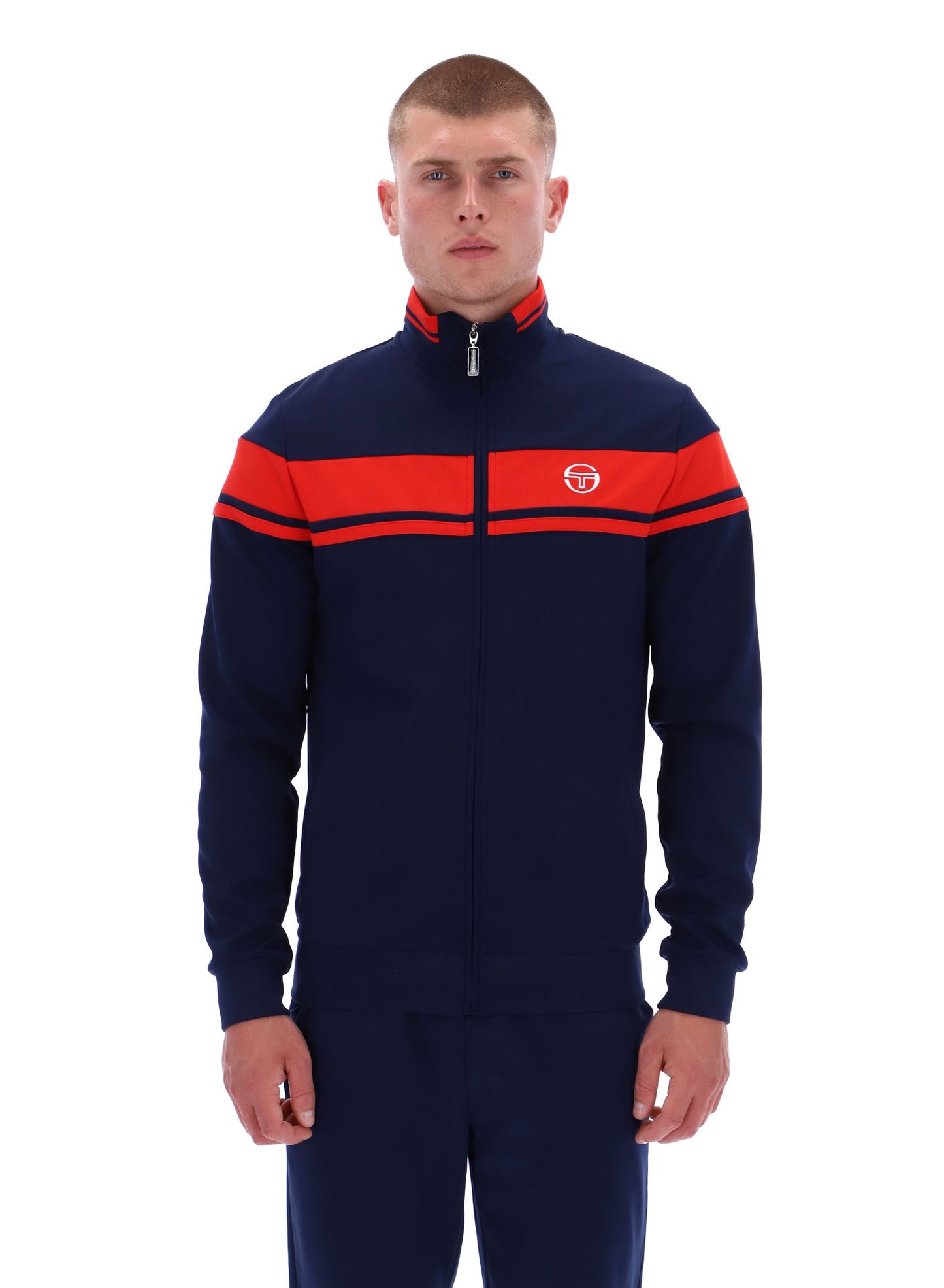 Sergio Tacchini Men's Damarindo Track Top Maritime Blue / Adrenaline Rush