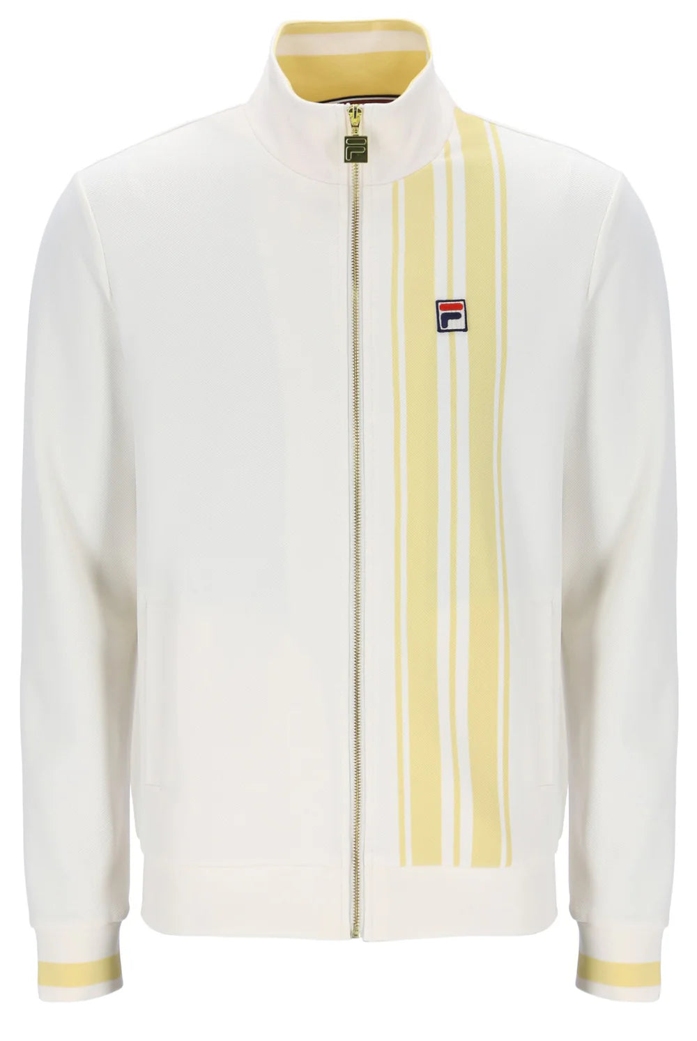 Fila Vintage Men's Dante Stripe Track Top Gardenia / Raffia