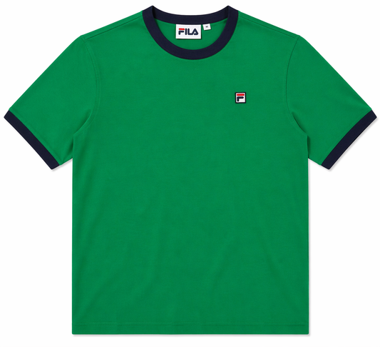 Fila Vintage Men's Marconi Essential Ringer T Shirt Green / Fila Navy
