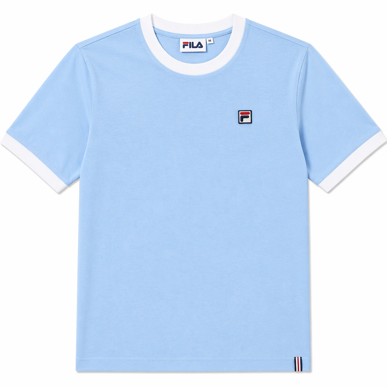 Fila Vintage Men's Marconi Essential Ringer T Shirt Frozen Fjord / White