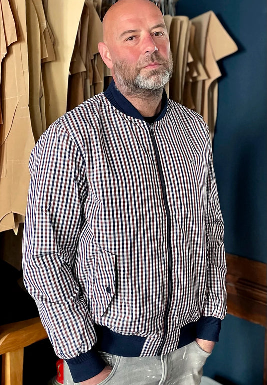 Merc Men's Glenn Gingham Check Technical Jacket Multi