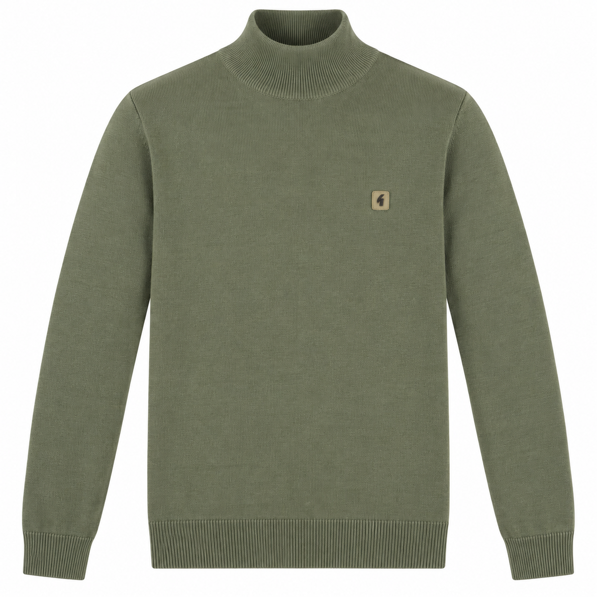Gabicci Vintage V55GK10 Duke Turtle Neck Knit Jumper Khaki