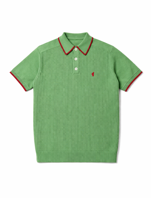 Gabicci Vintage Men's V54GM17 Malcolm SS Tipped Polo Shirt Verde Green