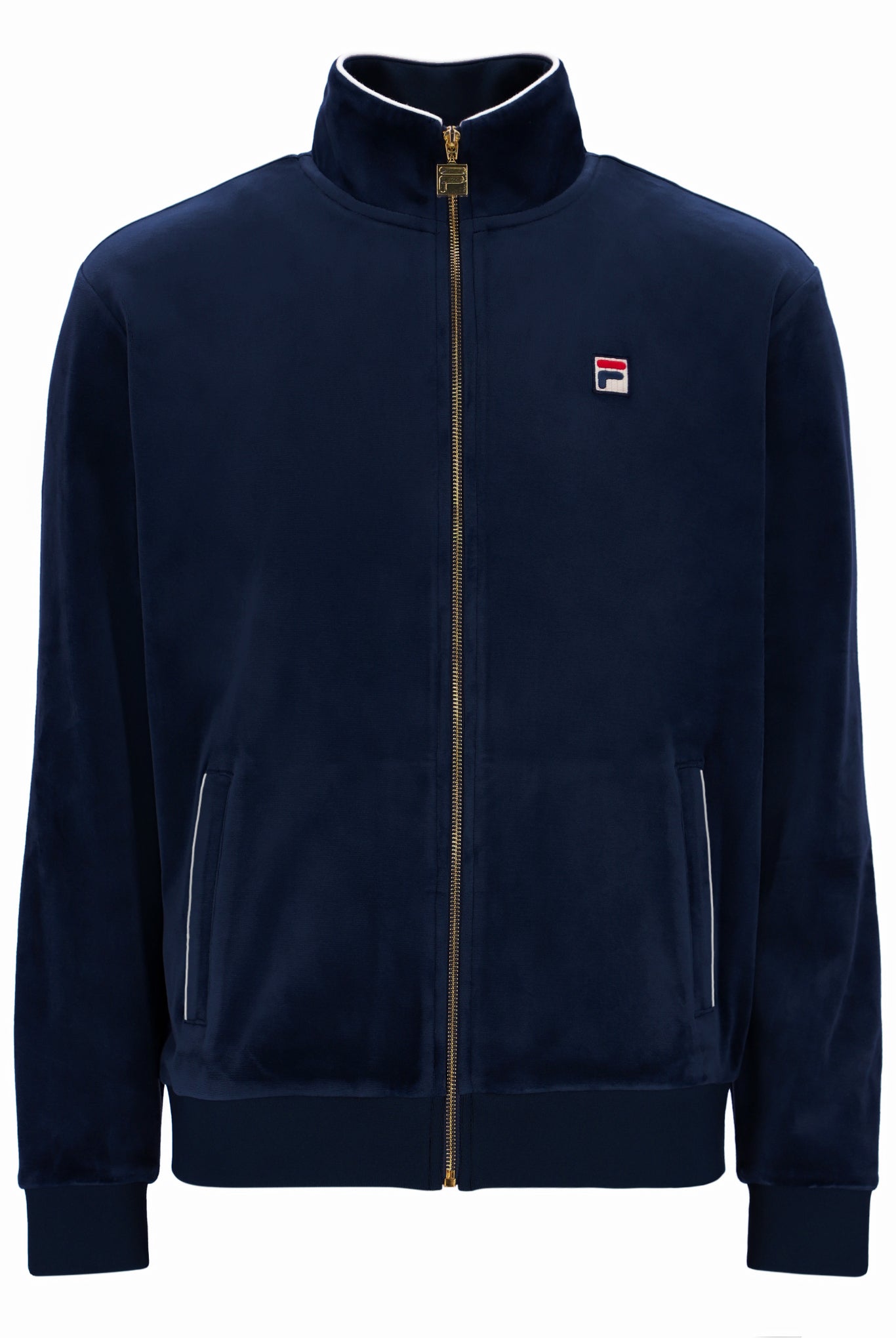Fila Vintage Men's Irving 2 Velour Track Top Fila Navy Blue