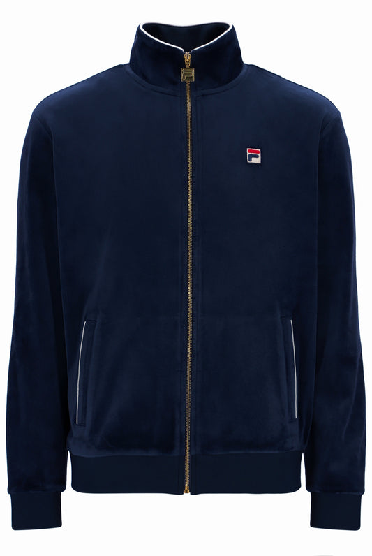 Fila Vintage Men's Irving 2 Velour Track Top Fila Navy Blue