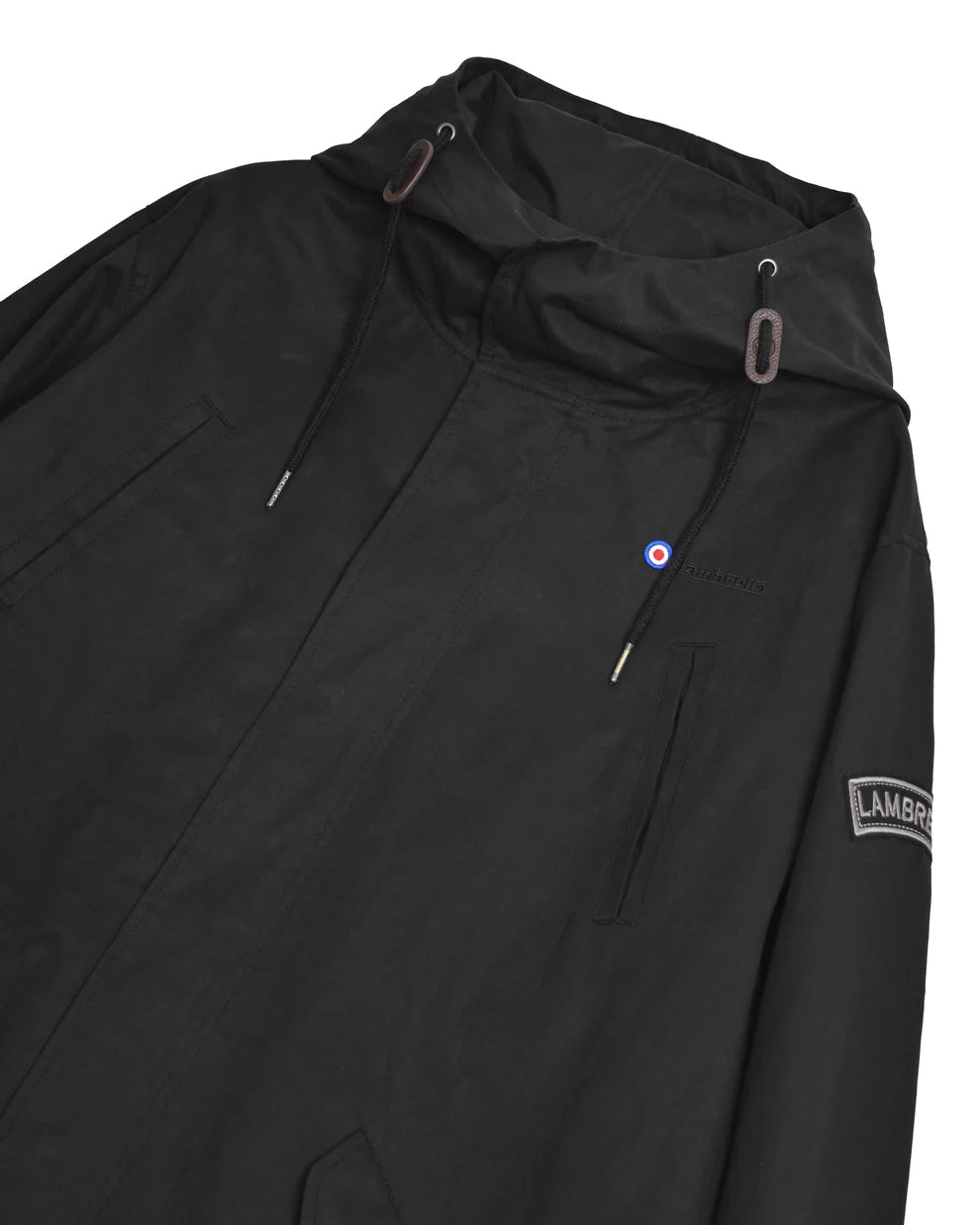 Lambretta Men's LAMDS002 Shower Resistant Parka Coat Black