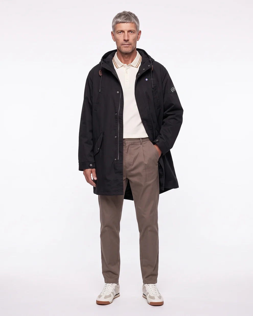Lambretta Men's LAMDS002 Shower Resistant Parka Coat Black