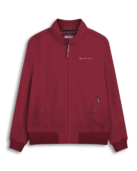 Lambretta Men's LMBBHH1 Shower Resistant Classic Harrington Jacket Burgundy