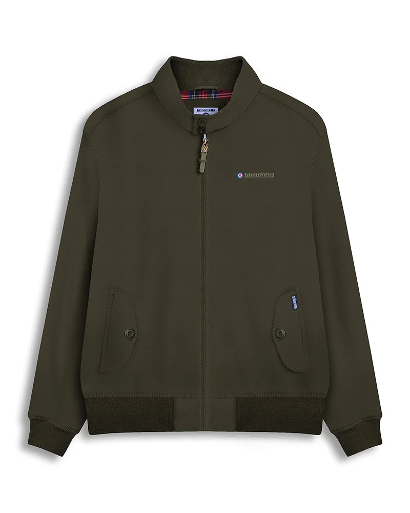 Lambretta Men's LMBBHH1 Shower Resistant Classic Harrington Jacket Khaki Green