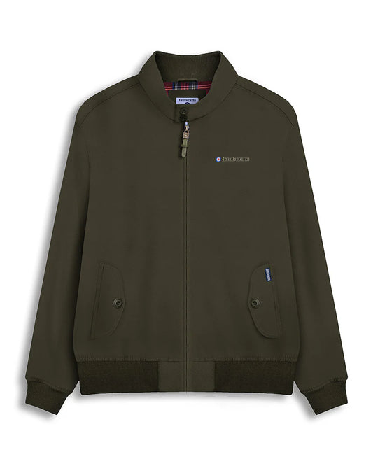 Lambretta Men's LMBBHH1 Shower Resistant Classic Harrington Jacket Khaki Green