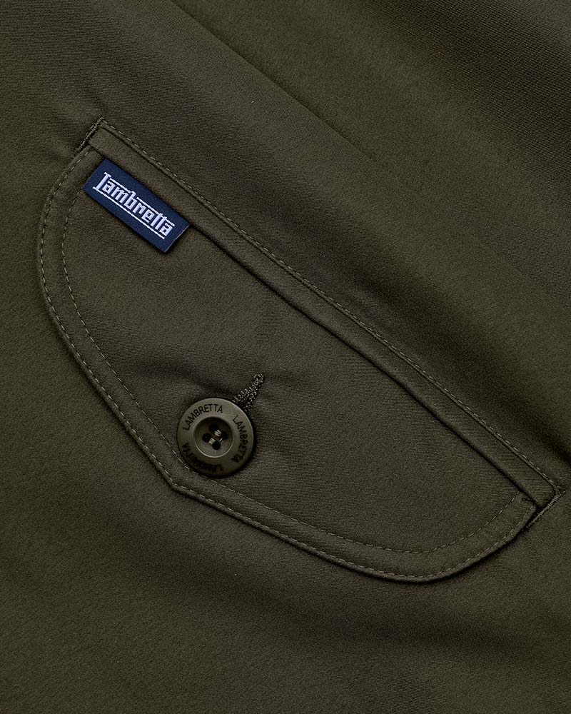 Lambretta Men's LMBBHH1 Shower Resistant Classic Harrington Jacket Khaki Green
