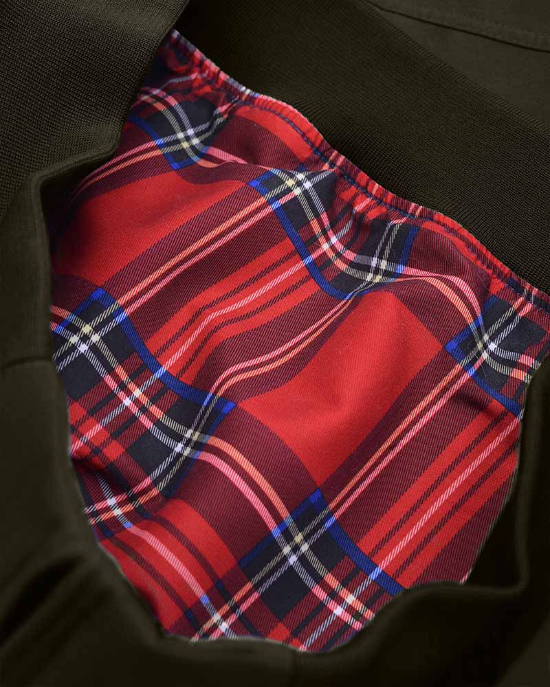 Lambretta Men's LMBBHH1 Shower Resistant Classic Harrington Jacket Khaki Green