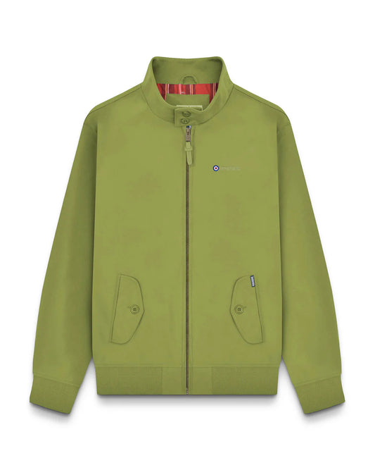 Lambretta Men's LMBBHH1 Shower Resistant Classic Harrington Jacket Olive Green