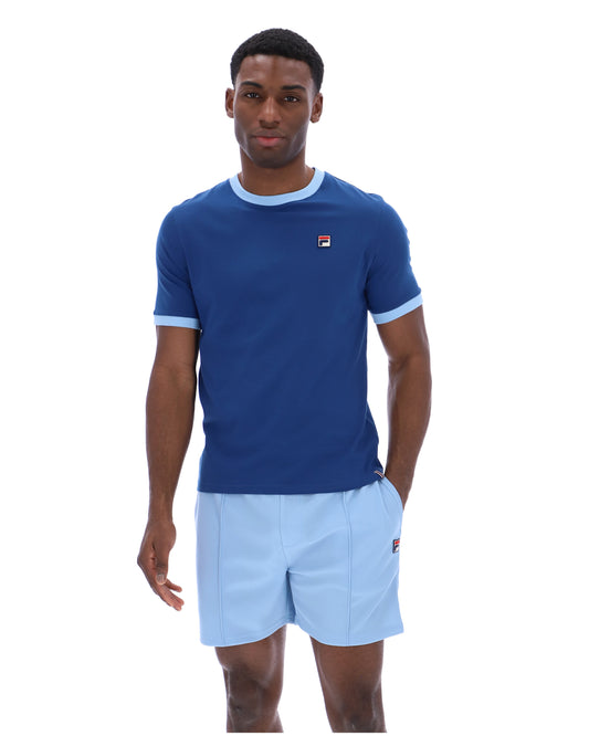 Fila Vintage Men's Marconi Essential Ringer T Shirt Limoges / Frozen Fjord