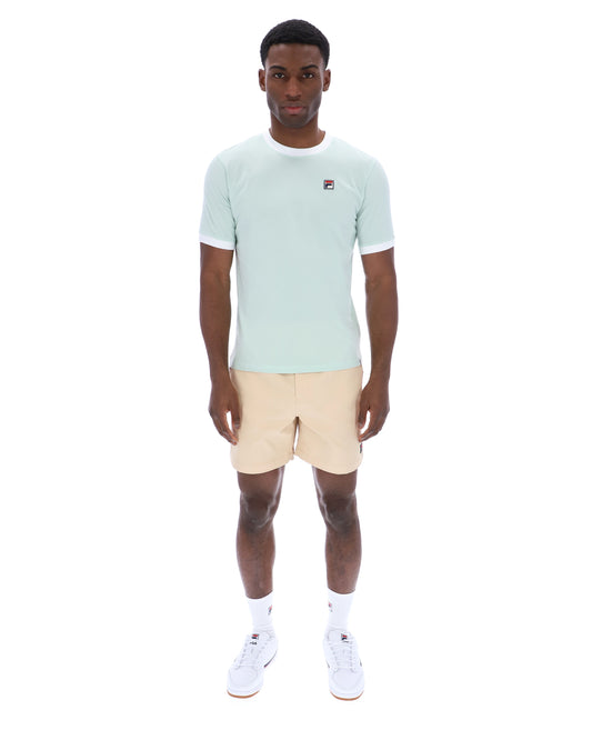 Fila Vintage Men's Marconi Essential Ringer T Shirt Surf Spray / White