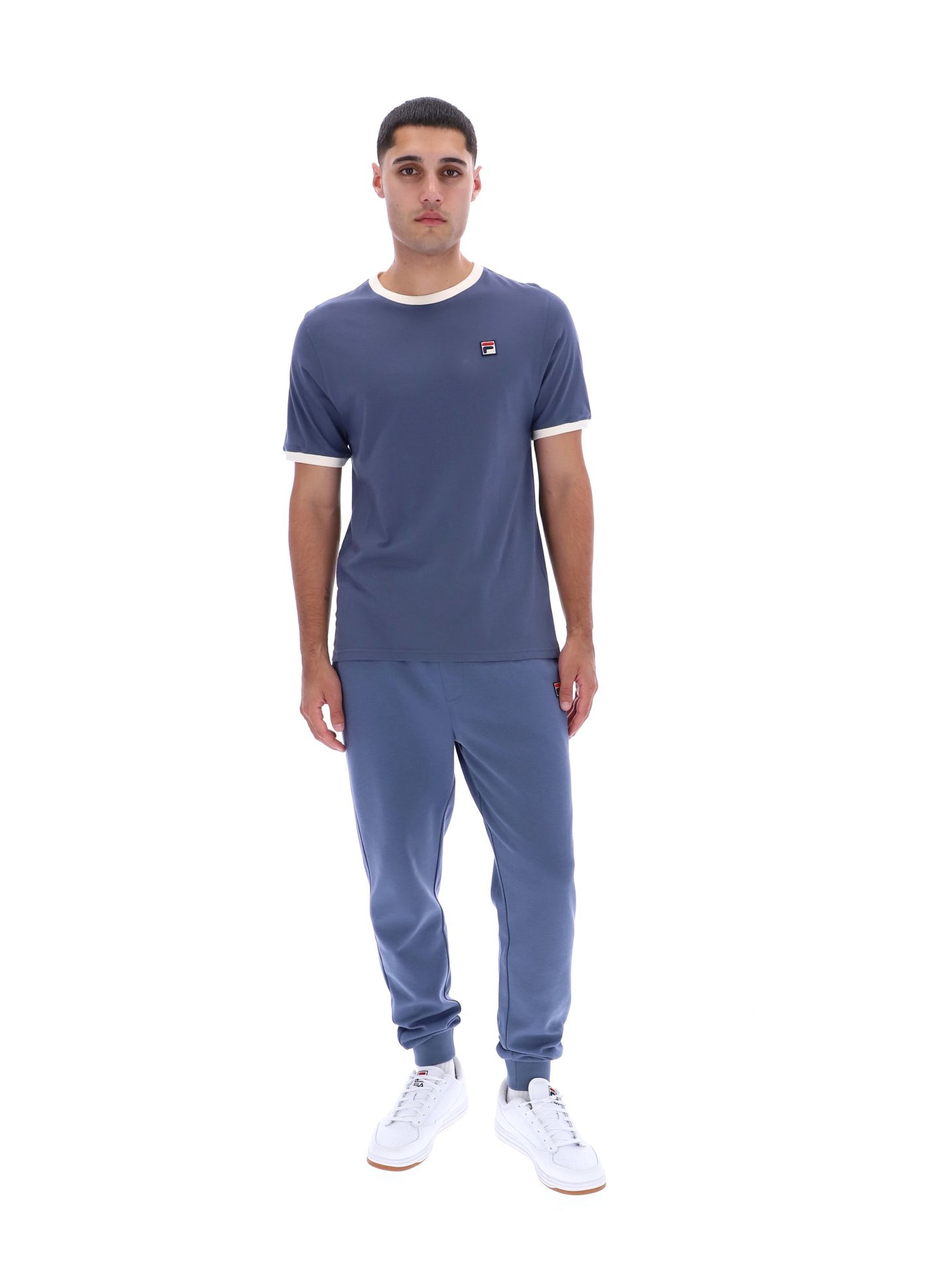 Fila Vintage Men's Marconi Essential Ringer T Shirt Vintage Indigo / Gardenia