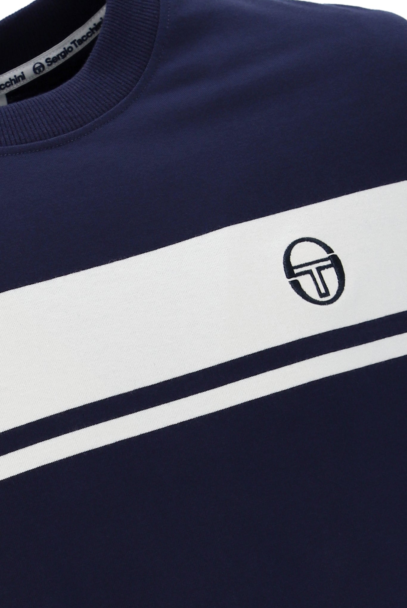Sergio Tacchini Men's STM14593 SS Master Crew Neck T Shirt Navy / White
