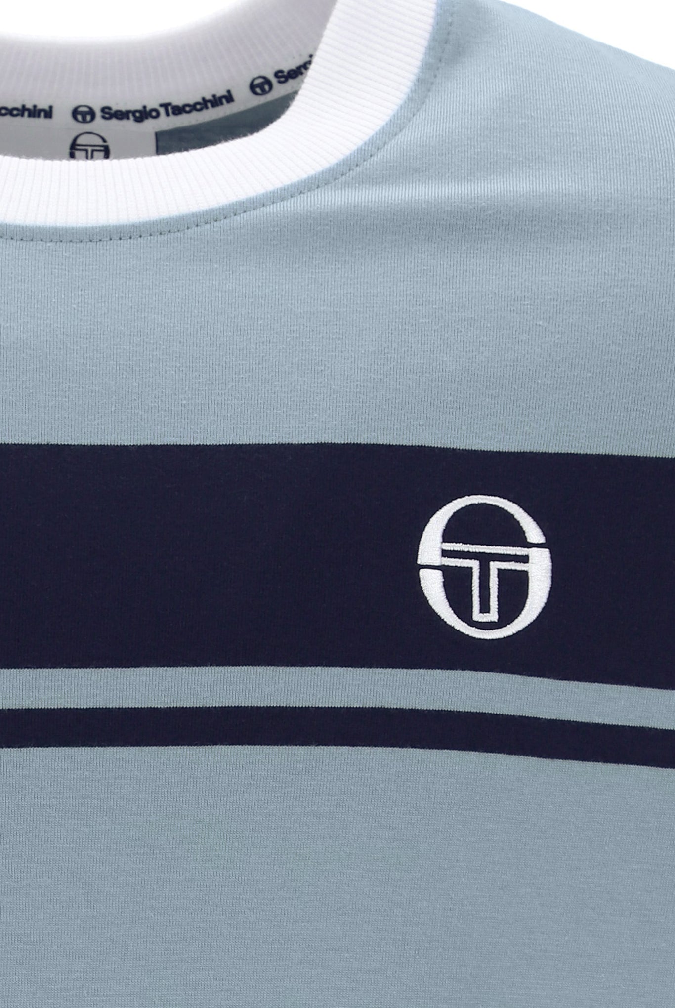 Sergio Tacchini Men's STM14593 SS Master Crew Neck T Shirt Lead / Maritime Blue