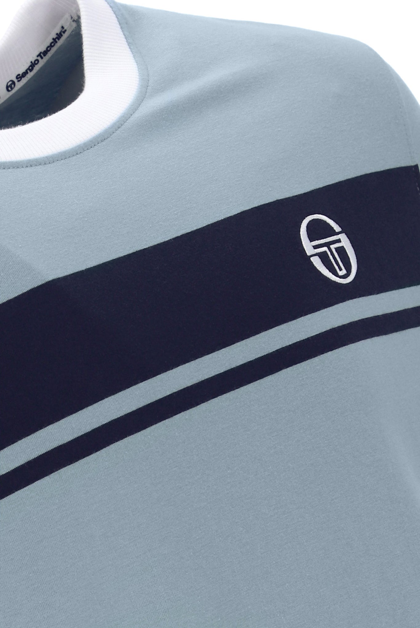 Sergio Tacchini Men's STM14593 SS Master Crew Neck T Shirt Lead / Maritime Blue