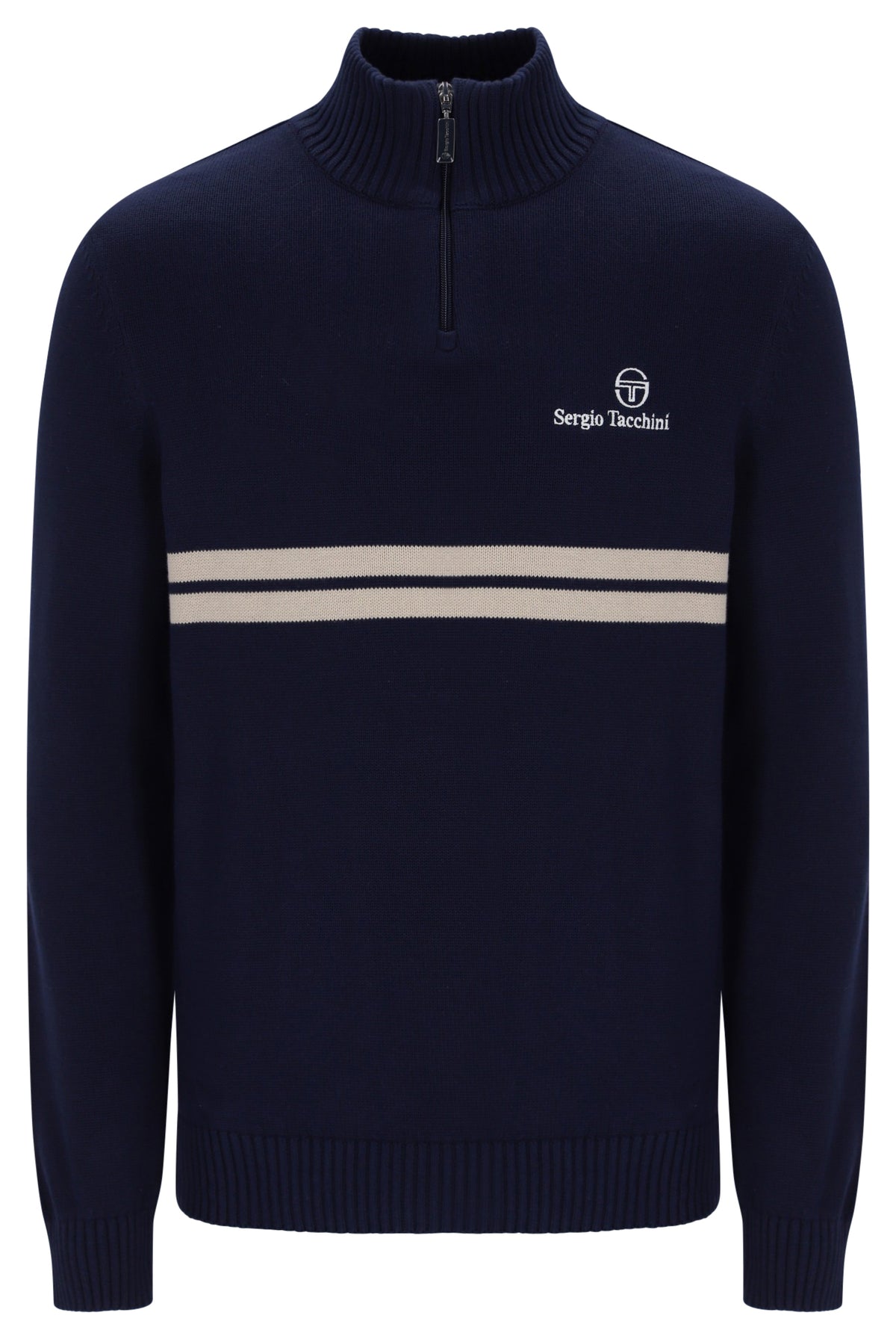 Sergio Tacchini New Dallas 1/4 Zip Knitted Top Maritime Blue / Peyote