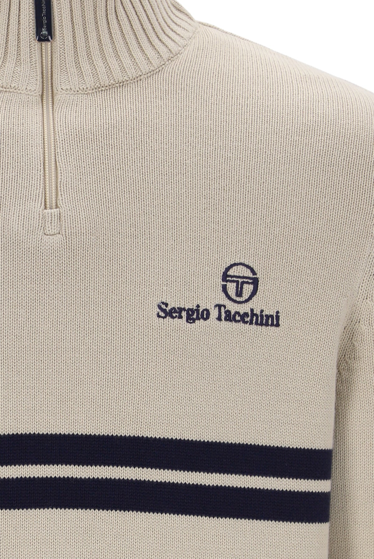 Sergio Tacchini New Dallas 1/4 Zip Knitted Top Peyote / Maritime Blue