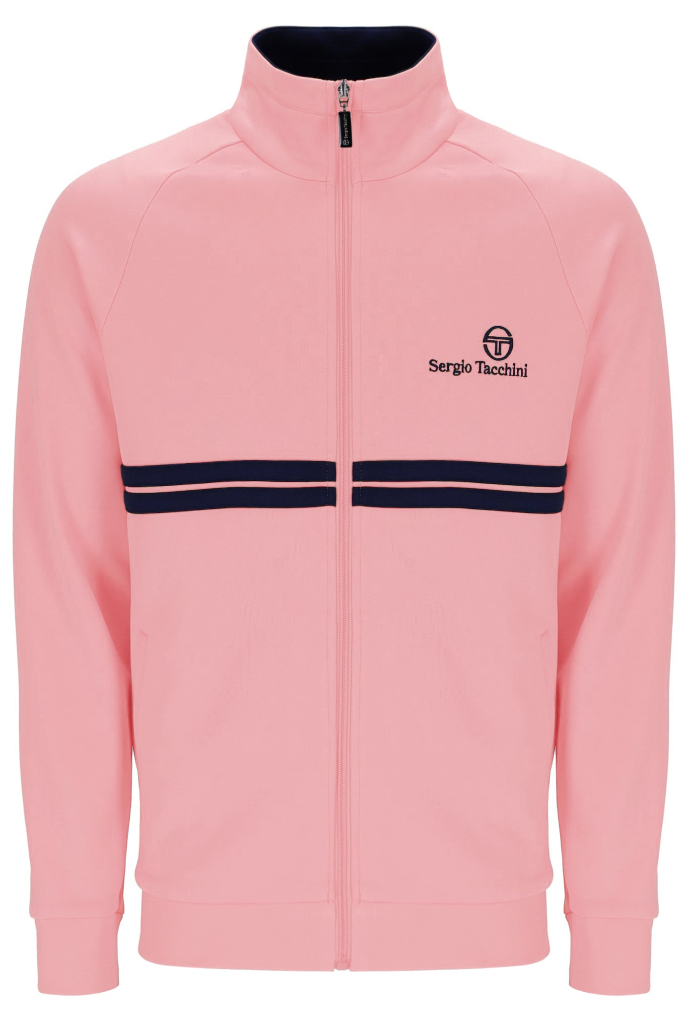 Sergio Tacchini Men's New Dallas Track Top Quartz Pink / Maritime Blue