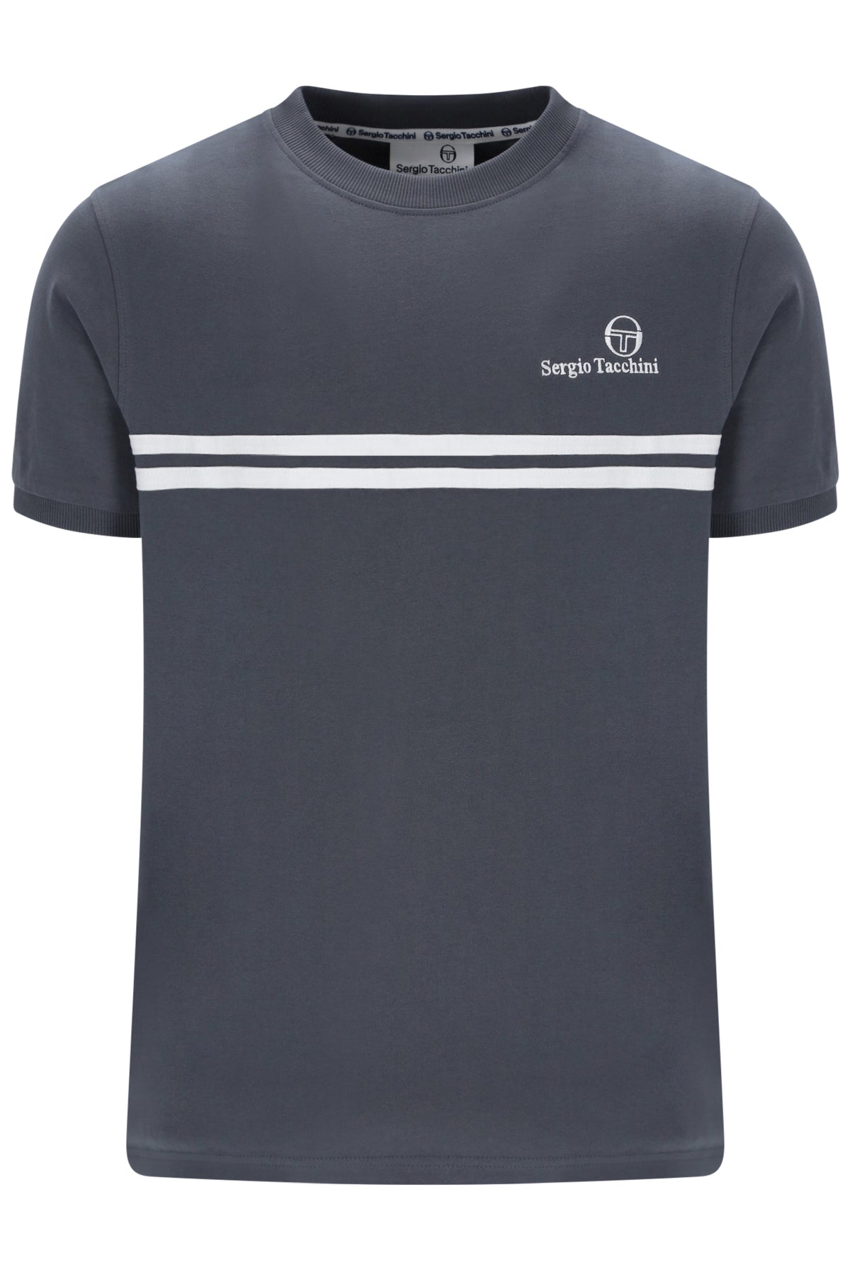 Sergio Tacchini Men's STM14565 Supermac Short Sleeve T Shirt Turbulence / White / Black