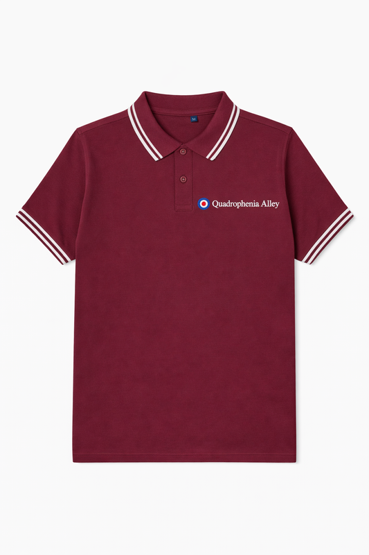 Quadrophenia Alley Men's Exclusive Target Polo Shirt Burgundy Sky