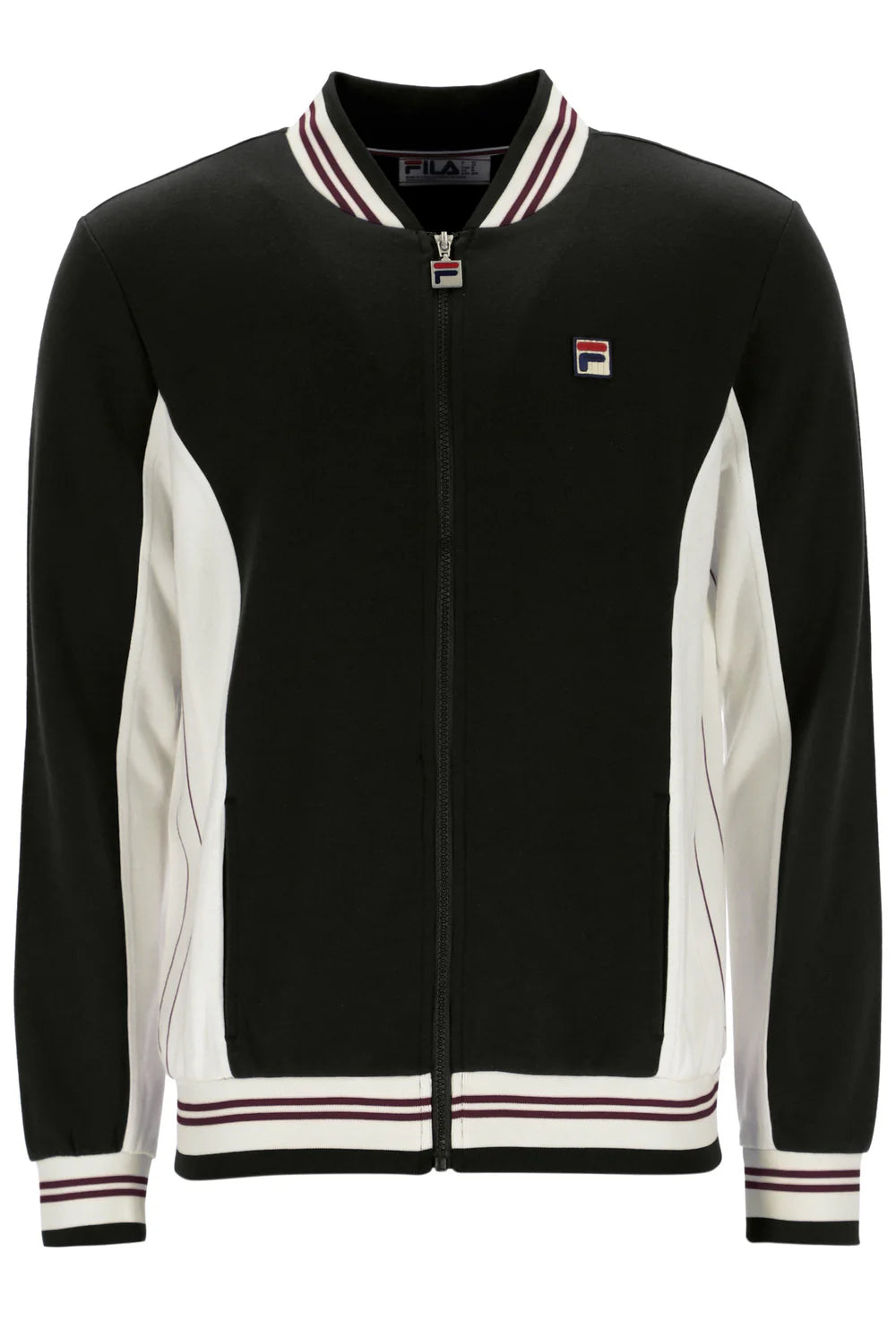 Fila Vintage Men's Settanta 2 Track Top Black / Gardenia / Fig / Charcoal