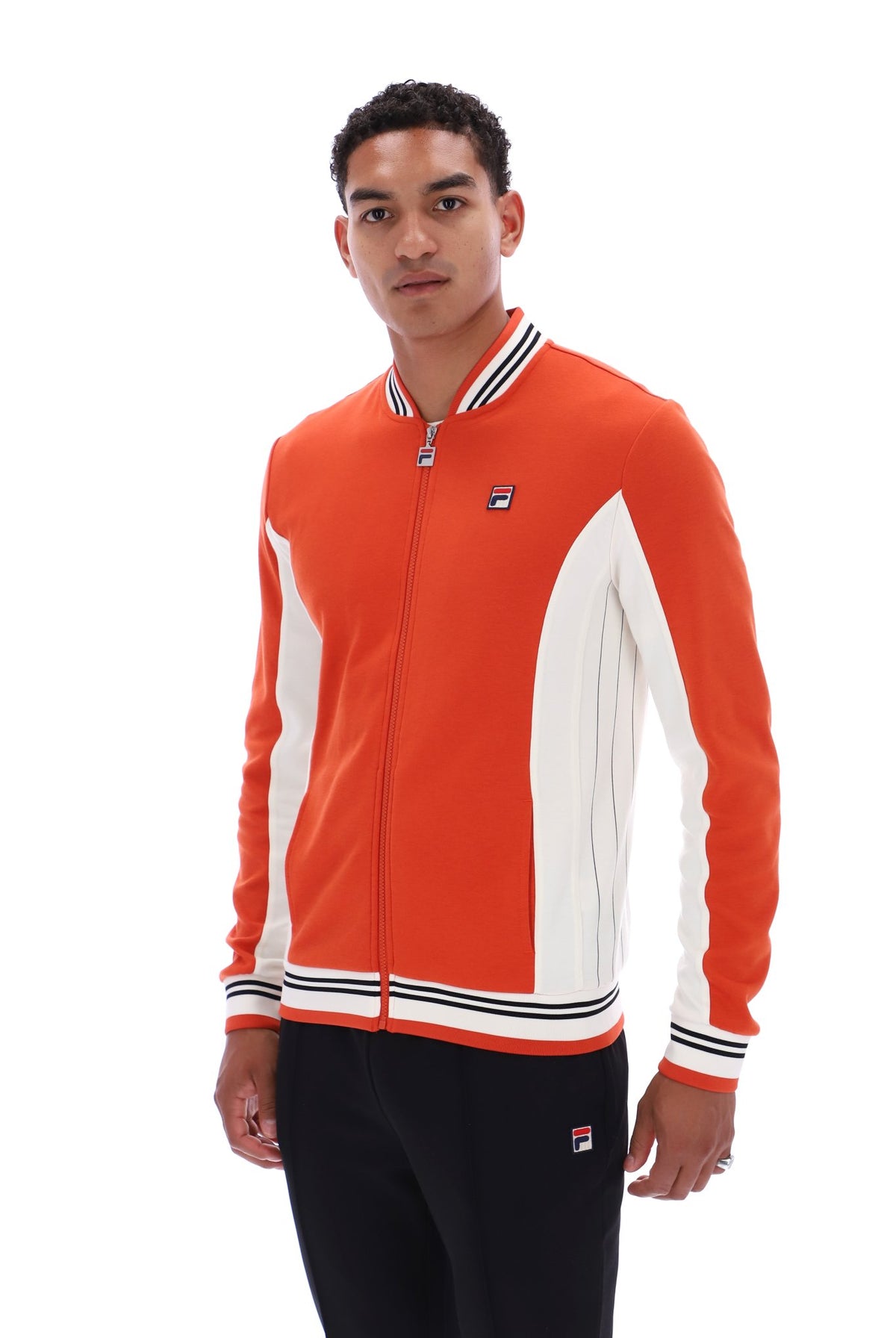 Fila Vintage Men's Settanta 2 Track Top Burnt Ochre / Gardenia / Black