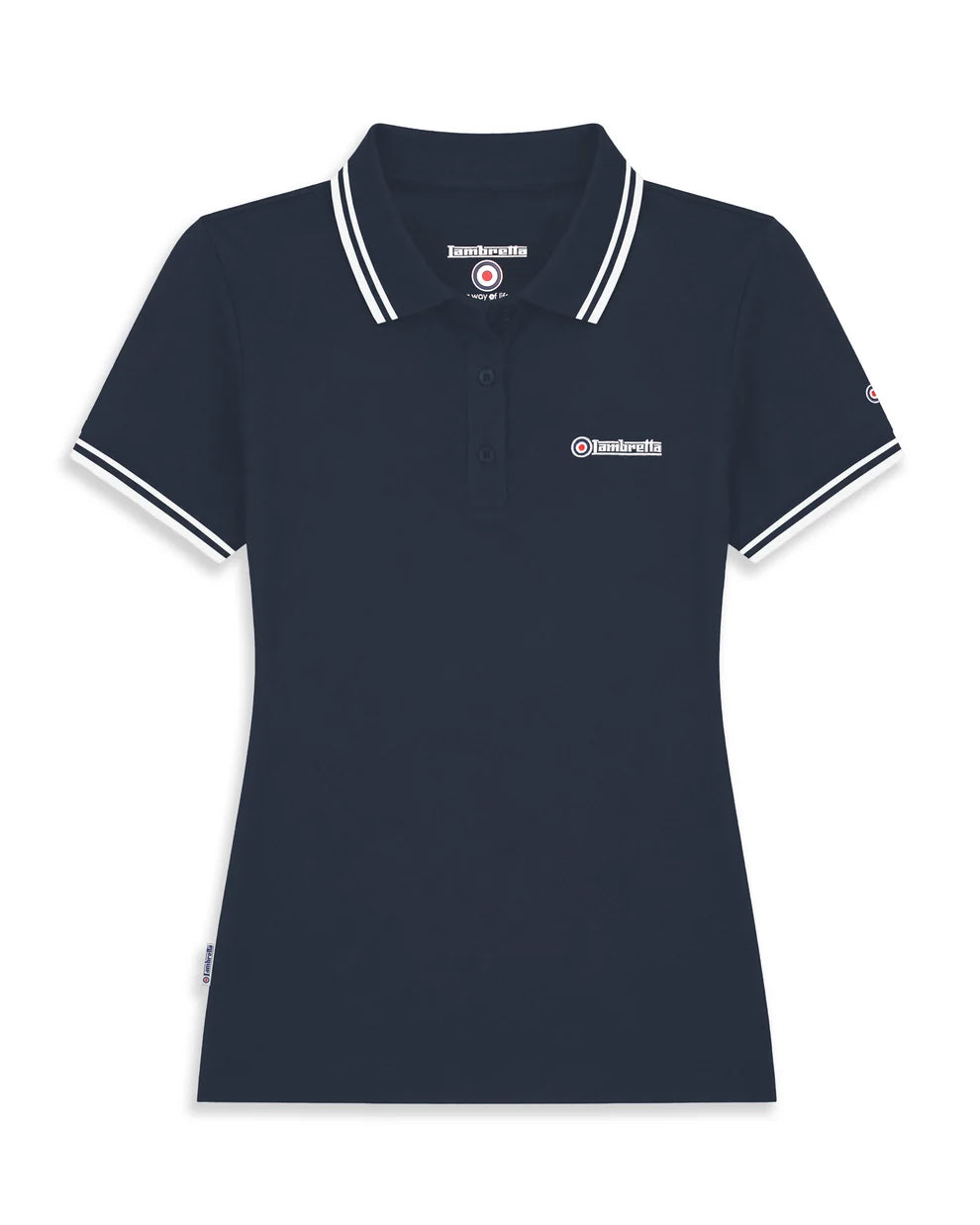 Lambretta Ladies SS0983 Twin Tipped Polo Shirt Navy / White
