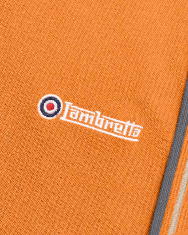 Lambretta Men's SS1608 Twin Tipped Polo Shirt Desert Sun / Stone / Iron