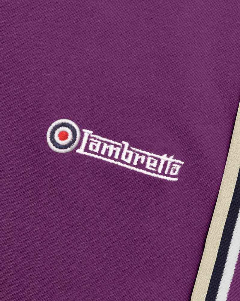 Lambretta Men's SS1650 Triple Tipped Polo Shirt Winter Bloom / White / Navy / Cashew