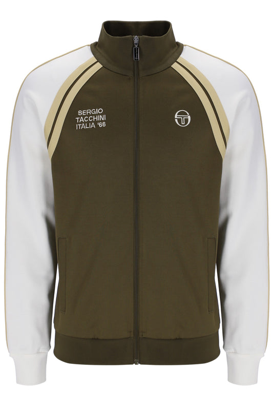 Sergio Tacchini Men's Ghibli Davis Track Top Dark Olive / Gardenia / Mojave Desert