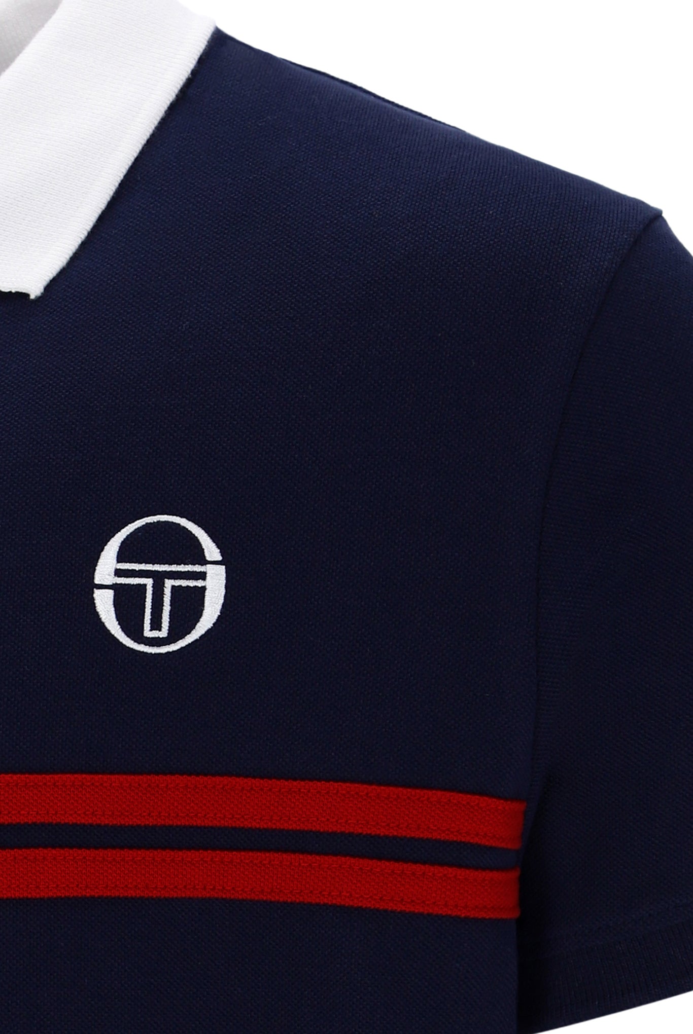 Sergio Tacchini Men's STM14566 Supermac Polo Shirt Maritime Blue / Adrenaline Rush
