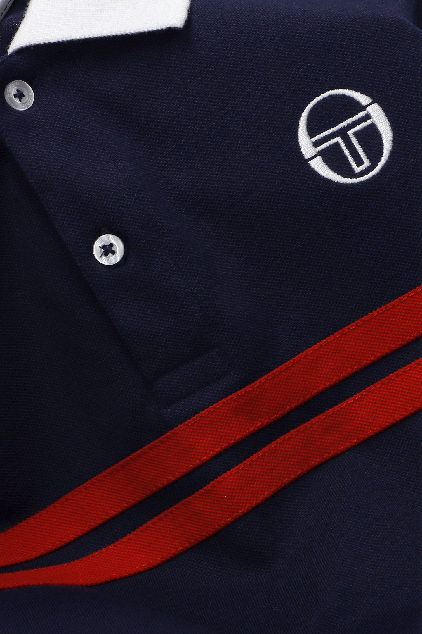 Sergio Tacchini Men's STM14566 Supermac Polo Shirt Maritime Blue / Adrenaline Rush