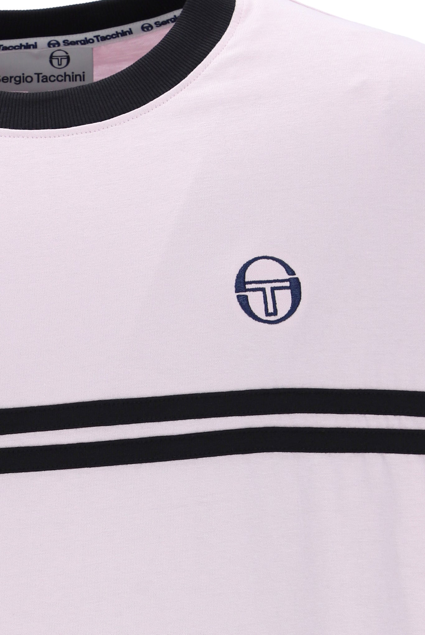 Sergio Tacchini Men's STM14565 Supermac Short Sleeve T Shirt Light Lilac / Black