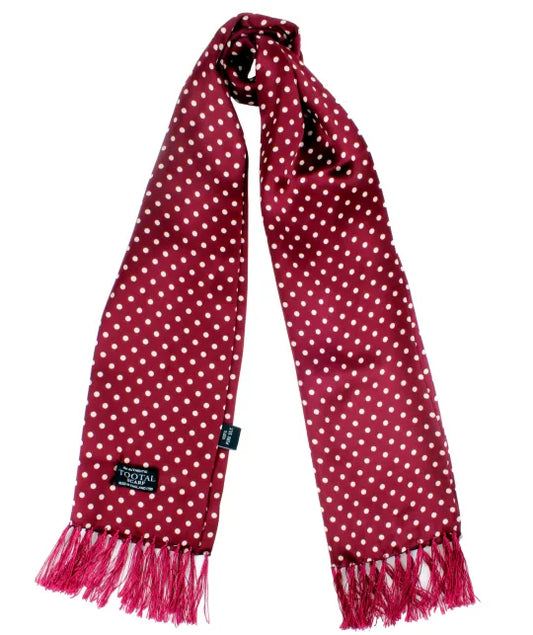 Tootal Men's TV1807 Large Polka Dot Print Silk Scarf Wine
