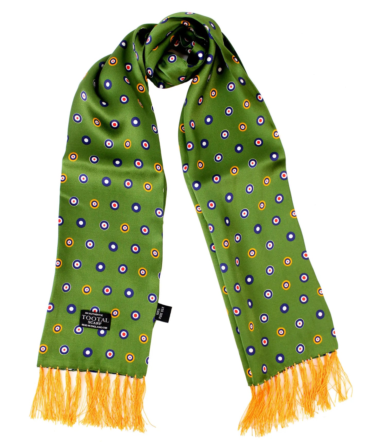 Tootal Men's TV5926 Mod Roundal Target Silk Scarf Parka Green
