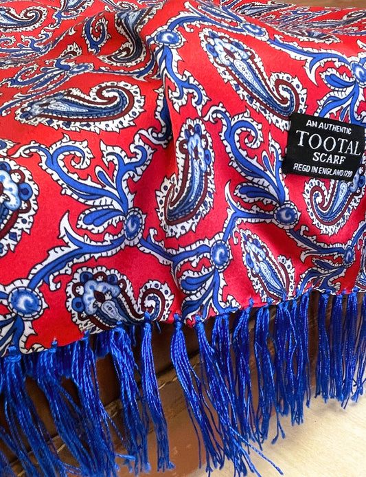 Tootal Men's TV5928 Paisley Silk Scarf Barberry Red