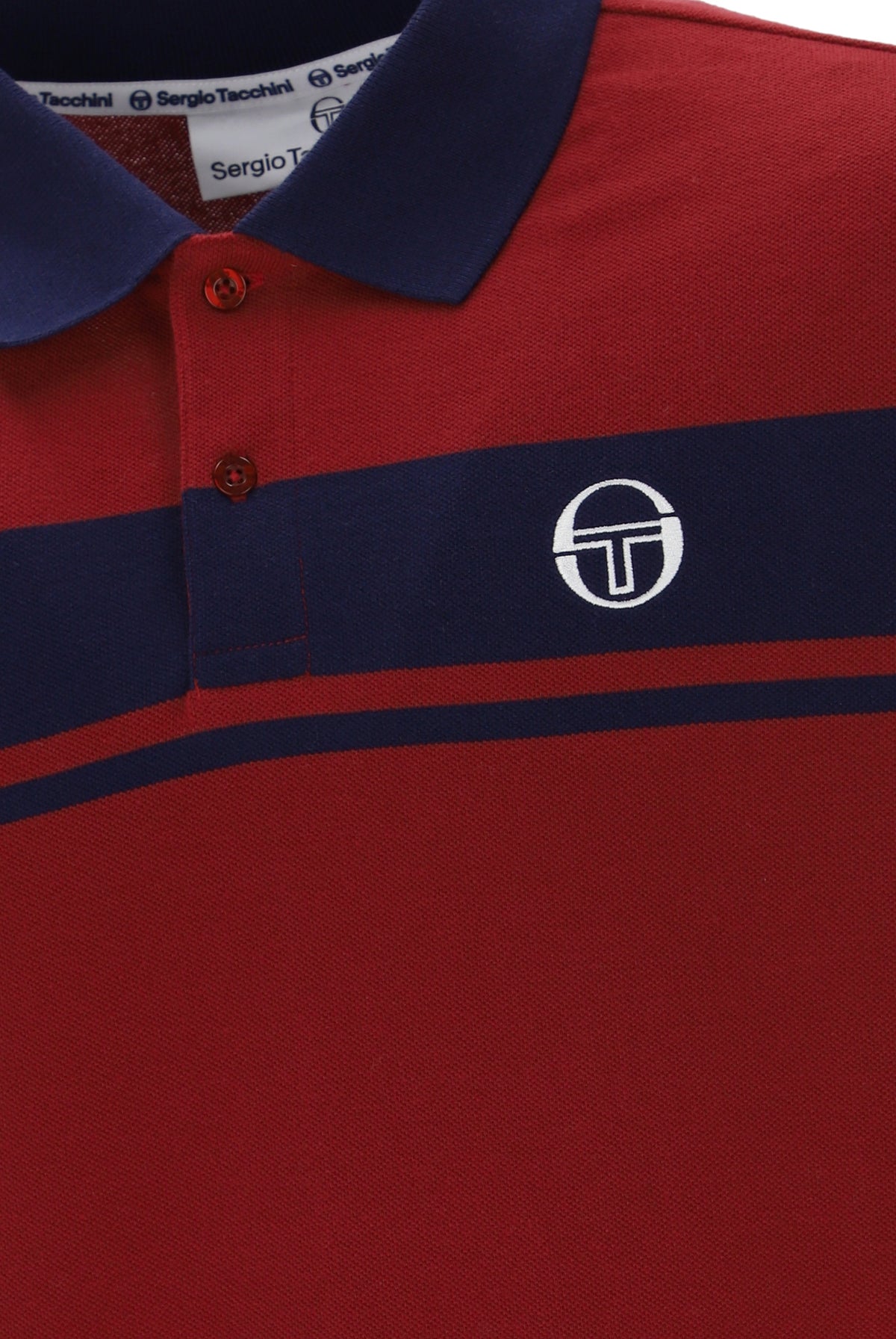 Sergio Tacchini STM14554 SS Young Line Polo Shirt Merlot / Maritime Blue