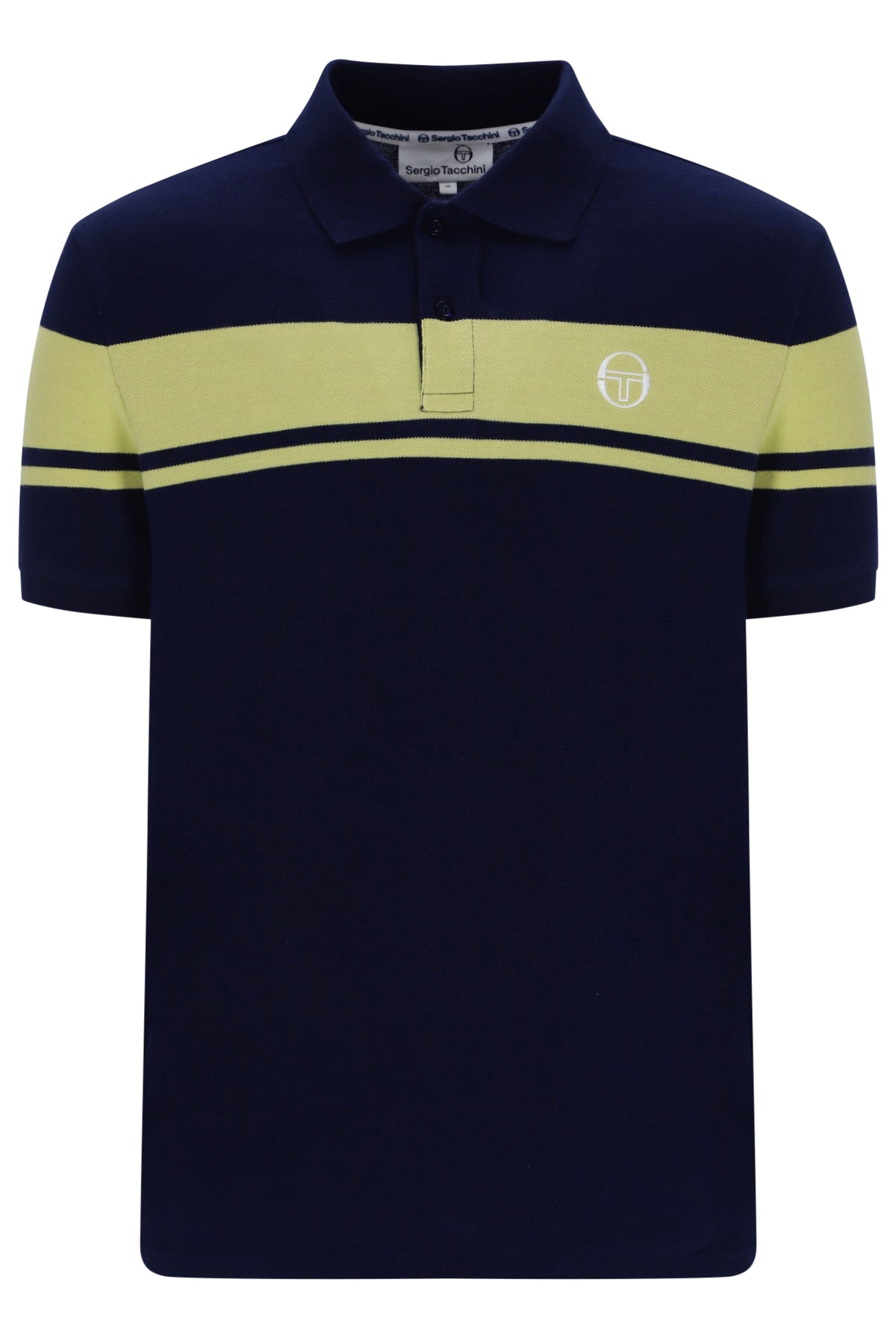 Sergio Tacchini Men's STM14554 SS Young Line Polo Shirt Maritime Blue / Celery